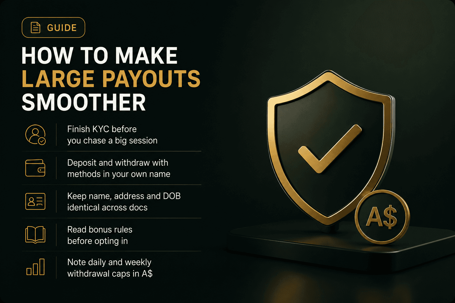 Large online casino payout tips and KYC guide