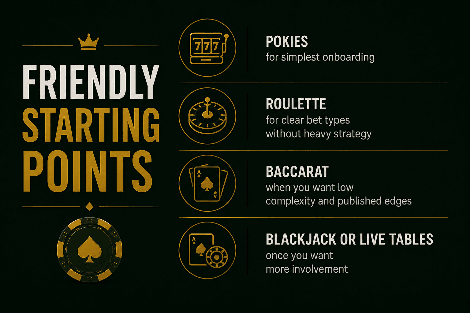 Beginner-friendly online casino games infographic
